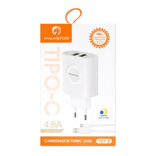 Carregador Turbo Tipo C Completo Novo HMaston y37 USb TypeC UsbC Loja Coimbra