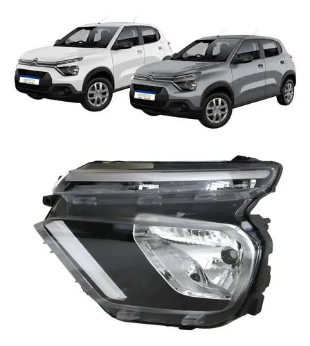 Farol Citroen C3 2022 2023 2024 2025 2026 Le Sem Led Drl Esquerdo/motorista