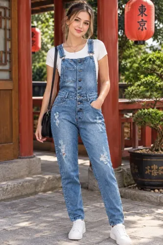 Macacão jeans feminino 38