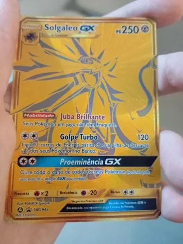Carta Pokémon Solgaleo GX Arte Especial 