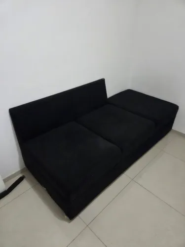 Sofa sem encosto Suede preto