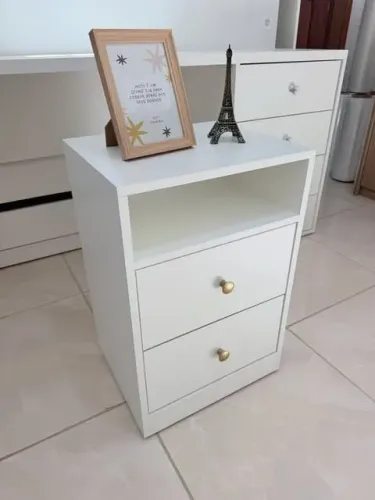 Criado Mudo em MDF com 2 gavetas 
