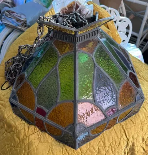 LUSTRE VITRAL ANTIGO ANOS 70 maravilhoso 