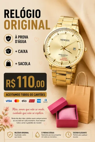 Relógio new rex prova d'água original