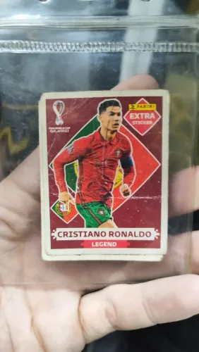 2 Cartinha copa 2022 - Cristiano Ronaldo bordô e Reyna bronze