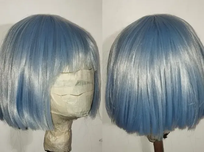 Peruca Azul Curta - Cosplay