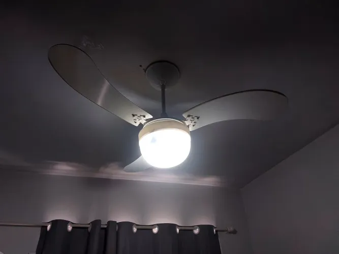 Ventilador de Teto 3 Pás com Luminária + Controle de Parede