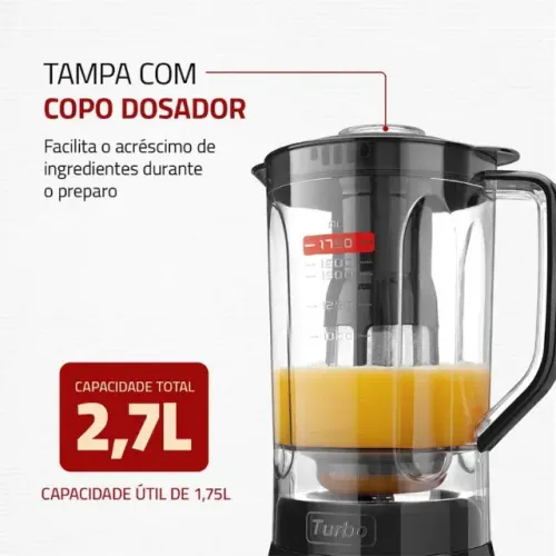 Liquidificador Mondial Turbo Full 900W L-900-FB Preto