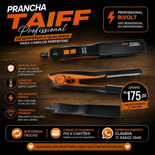 PRANCHA PROFISSIONAL TAIFF - BIVOLT