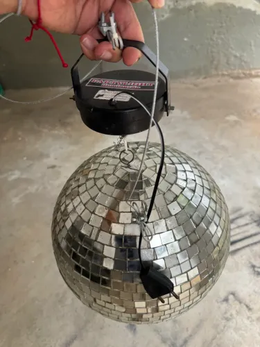 Globo espelhado Dj com Motor e corrente de aço