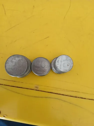 Moedas antigas 50 cruzeiros, 20cruzeiros,10 cruzeiros.