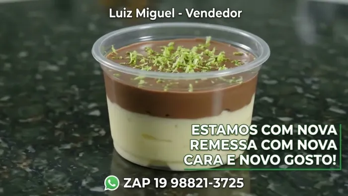 Vendo mousse de limão com chocolate