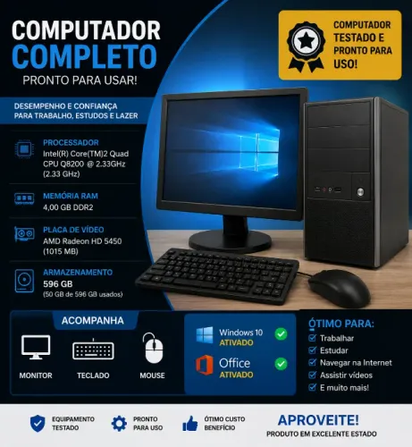 COMPUTADOR COMPLETO - PRONTO PARA USAR!