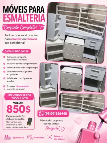 Móveis para salão esmalteria 