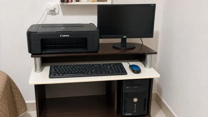 Computador e impressora Canon