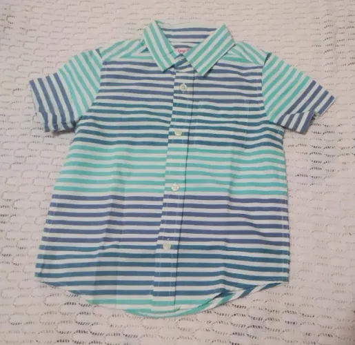 Camiseta Infantil Listrada Azul - Tamanho 3 Anos
