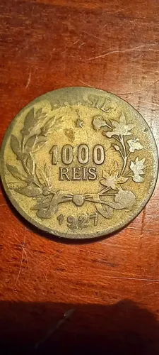 Moeda antiga. brasil. mil réis. 1927. numismática