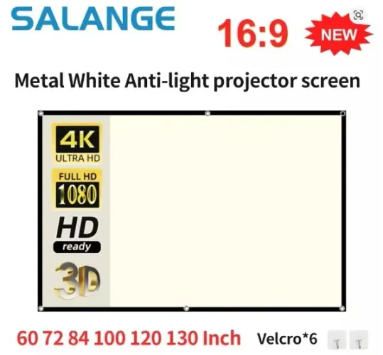Telão para projetor SALANGE 16:9 alto brilho reflexivo dobrável anti cortina de luz 120"