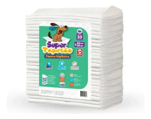Tapete Higiênico para Cães 80 × 60 cm com 30 Unidades