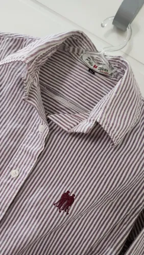 camisa social listrada de manga longa