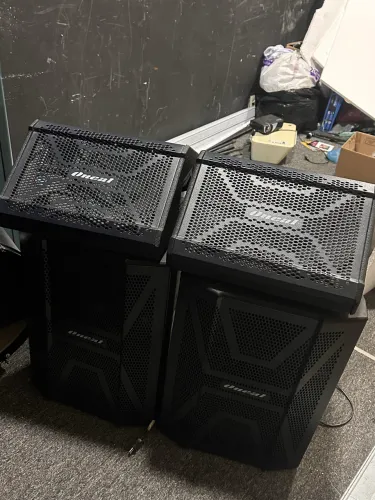 Caixa de som, mesa e retomo 