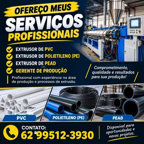 Sou extrusor e gerente industrial segmento plástico