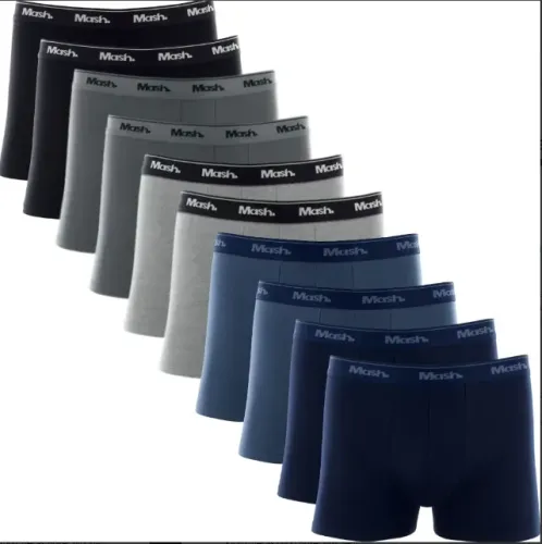 Kit Com 10 Cuecas Boxer Algodão Adulto Mash