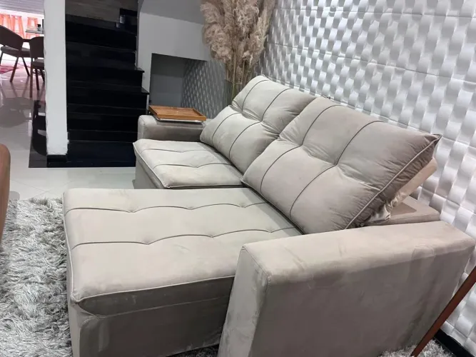 Sofá Retrátil e Reclinável 2,00M Bege