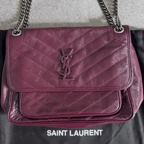 Bolsa couro bezerro bordo