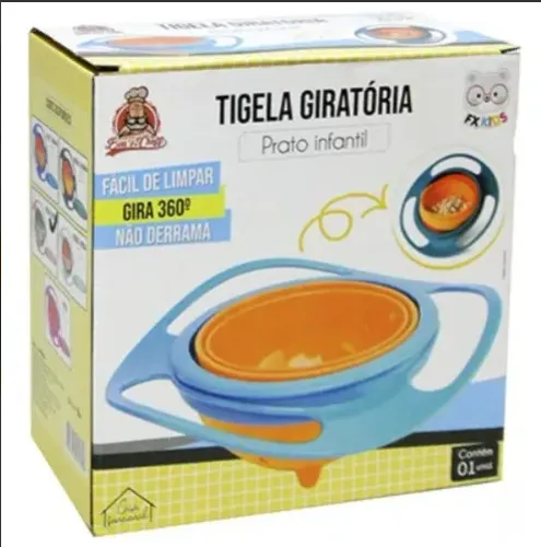 potinho pratinho mágico giratório 360° infantil gyro bowl bebe