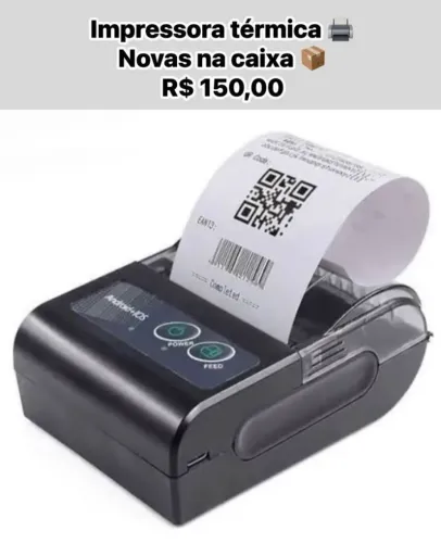 Impressora Térmica 58mm Bluetooth P/ Recibos e Etiquetas