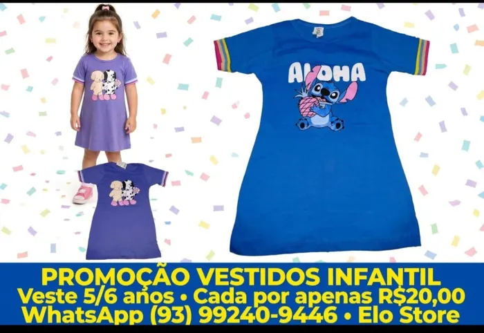 Promoção de roupas infantis