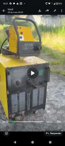 máquina de solda Mig Esab lab 320, com cabeçote externo