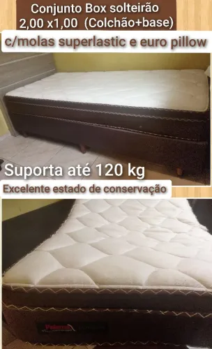 Cama box solteirão 2,00 x 1,00 (base + colchão)