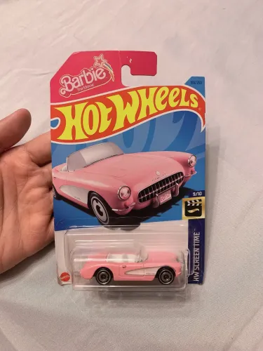 Carrinho Hotwheels Barbie The Movie - 1956 Corvette Rosa 