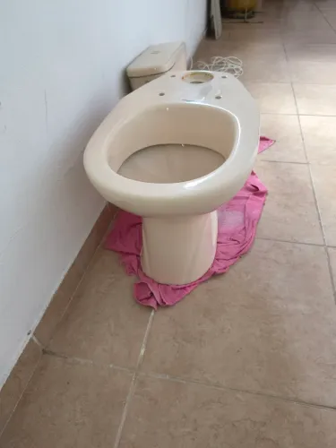 Vaso sanitário côr bege Elizabeth usada