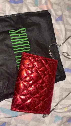 Bolsa Santa Lolla vermelha metalizada