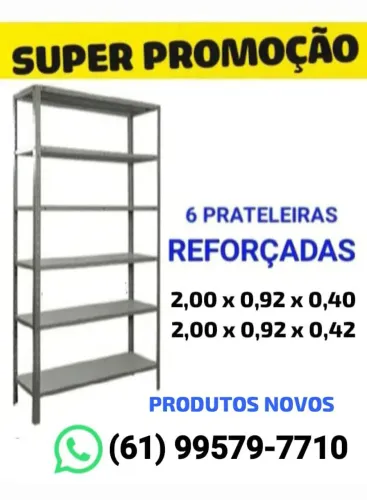 Estantes de Aço com maiores profundidades - Somente Produtos Novos
