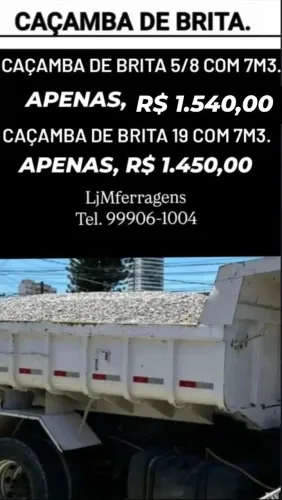 CAÇAMBA DE BRITA COM 7M3