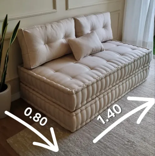 Sofá Futon Bege lindo 0.80 x 1.40