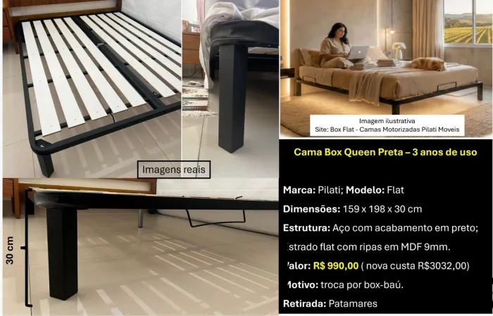 Vendo base de cama casal Queen
