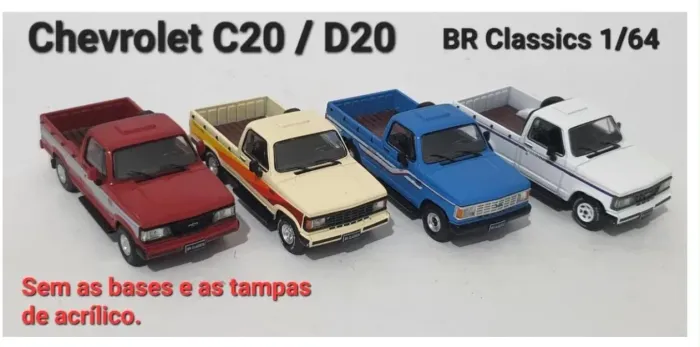 4 Miniaturas Chevrolet D20 C20 - Série 10 - 1/64 - Br Classics