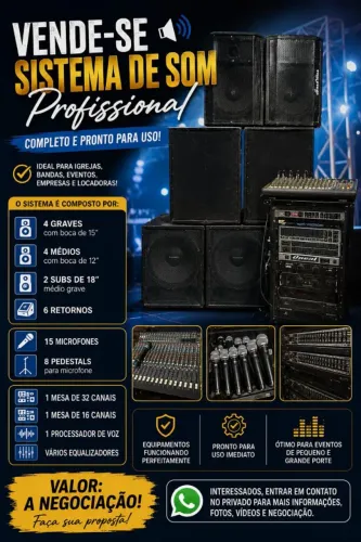 Equipamentos de som valores a negociação