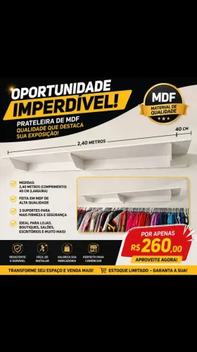 Prateleira em MDF super resistente pouca abusada