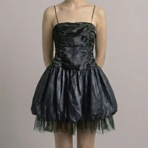 Vestido Tomara Que Caia Debutante Festa Curto Preto Marisa