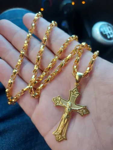 Cordão de prata banhado a ouro