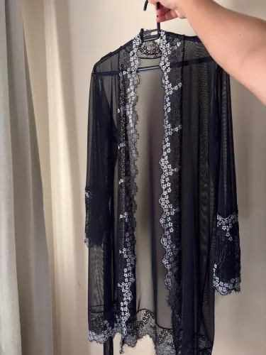 Robe sexy de tule rendado / aceito troca