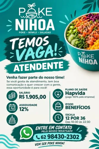Vaga de emprego POKE NIHOA