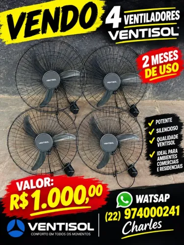 Vendo 4 ventiladores ventisol