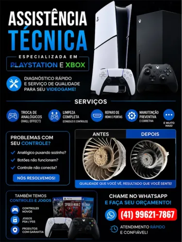 Manutenção de videogames e controles